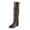 Brown, variant on Women Knee High Boots Wide Calf Slouchy Pointed Toe Cone Heel Fashion Western Boots