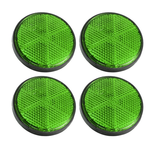 4pcs 2.20"x0.31" Universal Reflector Round Motorcycle Bike Safety Increase Visibility Green