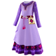 thumbnail image 4 of Vestido de la película Disney Wish Asha para niñas, disfraz de princesa Asha, vestidos largos morados, trajes de Halloween, regalo de cumpleaños para niños, 4 of 5