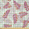 thumbnail image 2 of Ambesonne Leaves Fabric by the Yard Microfiber, Pinkish Leafy Branches Art, 10 Yards, Dark Magenta and Coral, 2 of 2