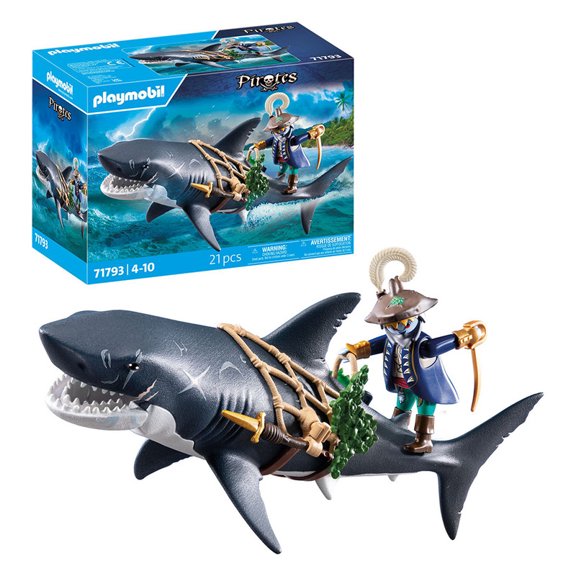 Set de Juego Playmobil Tiburón gigante con pirata 71793