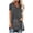 Grey, variant on Womens T Shirts Short Sleeve V Neck Ditsy Floral Print Graphic Tee Summer Long Length Plus Size Loose Tops Black L