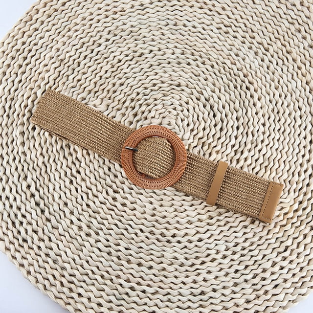 Cinturón de poliéster para mujer, elegante, ajustable, de color sólido, con frenillo bilateral
