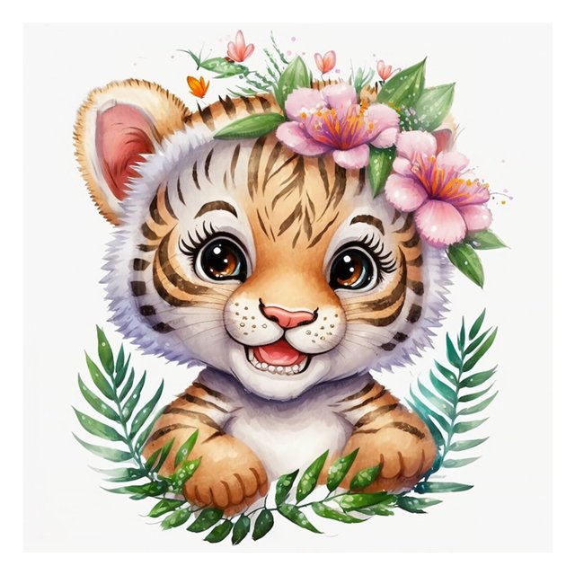 Cuadros Decorativos 5D bricolaje taladro redondo completo diamante pintura Tigre Kit arte decoración del hogar (E2329) DQrwqpou Nuevos Originales