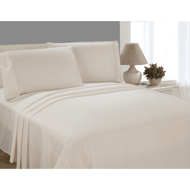 Mainstays Basics Microfiber Sheet Set, Full, Fresh Ivory