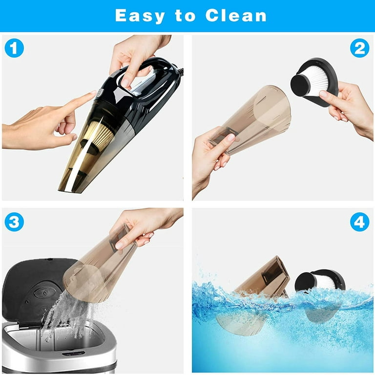Car Vacuum, Car Accessories, 12V 120W High Power Portable Handheld Vacuum  Cleaner, with 16.4ft Power Cord and Carrying Bag, Car Cleaning Kit with