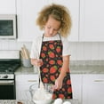 thumbnail image 4 of Red Strawberry Plants Fruit Pattern Black Pattern Kids Aprons for Girls and Boys,Adjustable Neck Strap Toddler Aprons for Kids Cooking Baking, 4 of 6