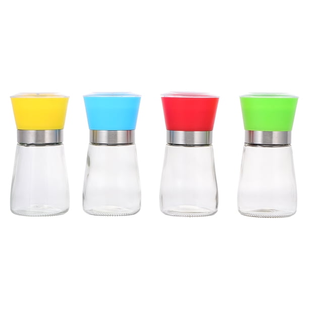 4pcs Pimienta Pratal Grinder Portátil Parrilla de Café Botella de Vidrio Molino Pimienta