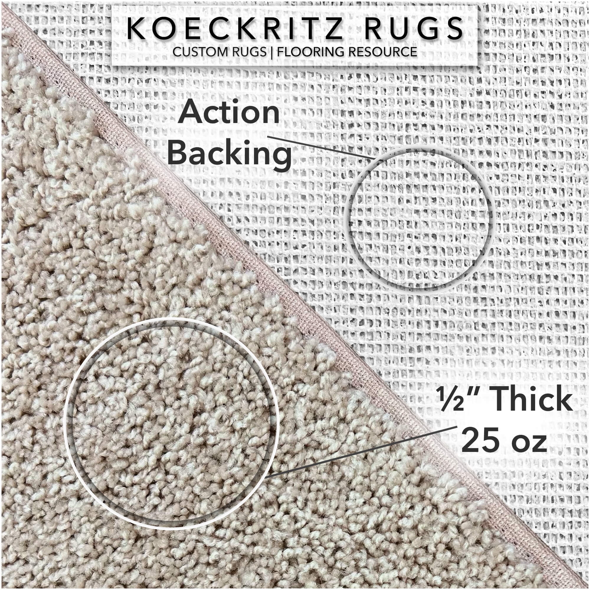 Koeckritz Rugs Soft & Cozy Flax Beige Indoor Area Rug 5' Round for Living Room or Bedroom