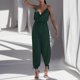 thumbnail image 4 of Gibobby Monos de Moda Mono sin mangas de cintura alta de color sólido de moda casual para mujer(Verde， L), 4 of 5