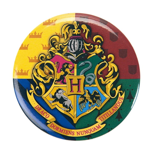 Harry Potter - Hogwarts Crest Button Pin Novelty Accessory,Multi
