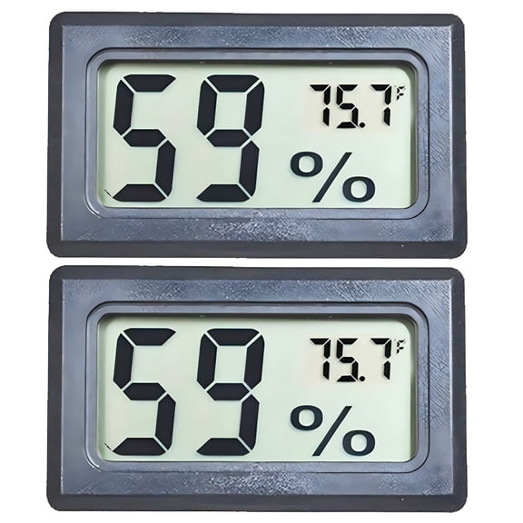 GJX 2-Pack Digital Hygrometer Thermometer - Temperature Humidity Meter Room Monitor Mini Hygrometer Thermometer on Tabletop