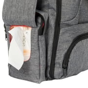 K-Cliffs Unisex Diaper Bag Backpack ,Travel Baby Bag Multi-Function Maternity use with Cell Phone Pocket Changing Pad & Stroller adjustable Straps, Gray