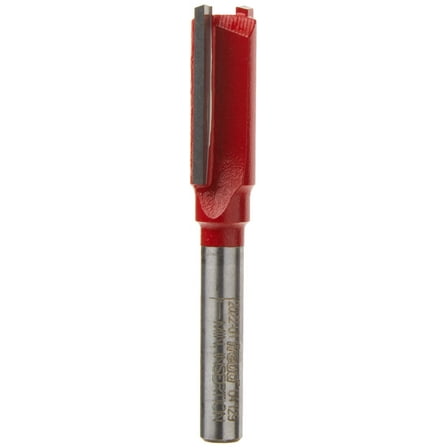 Freud 04-129: 7/16" Dia. Double Flute Straight Bit with 1/4" Shank, Red