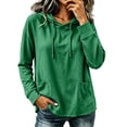 thumbnail image 6 of Green Sweatshirt for Women Hoodies Pullover Casual Thin Sweatshirts with Pockets Loose Fit Long Sleeve Hoody Sweatshirt, 6 of 6