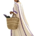 thumbnail image 3 of Guieoi Women's Dresses Plus Size Maxi Bohemian Vacation Beach Dress V-Neck Short-Sleeve Striped Loose-Fit Casual with Pockets Purple Purple XL, 3 of 4
