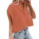 thumbnail image 1 of Fiudx Ofertas de La Semana Moda Mujer Causa Bolsillo Blusa Manga Corta Cuello Vuelto Blusa Tops, 1 of 6