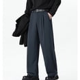 thumbnail image 5 of BADHUB Mens Big and Tall Dress Pant Flat Front Lightweight Business Casual Loose Fit Trousers with Pockets Dark Blue M, 5 of 7