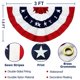 thumbnail image 2 of 3 Pack American Flag Patriotic Bunting USA Pleated Fan, 1.5X3 Ft Large US Bunting Flags Half Fan 4th of July Decorations US Flag Banners Independence Day Fourth July Outdoor Decor Memorial Day, 2 of 5