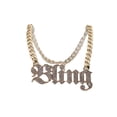 thumbnail image 6 of Women Hip Hop Fashion Jewelry Necklace Gold Metal Chain BLING Pendant, 6 of 11