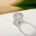 thumbnail image 5 of Dreamofdazzle Jewels 925 Sterling Silver 2.00 Ct Emerald Cut White Diamond Wedding Engagement Valentine's Anniversary Christmas Bridal Ring Set 14K White Gold Plated For Women's -5.5, 5 of 5