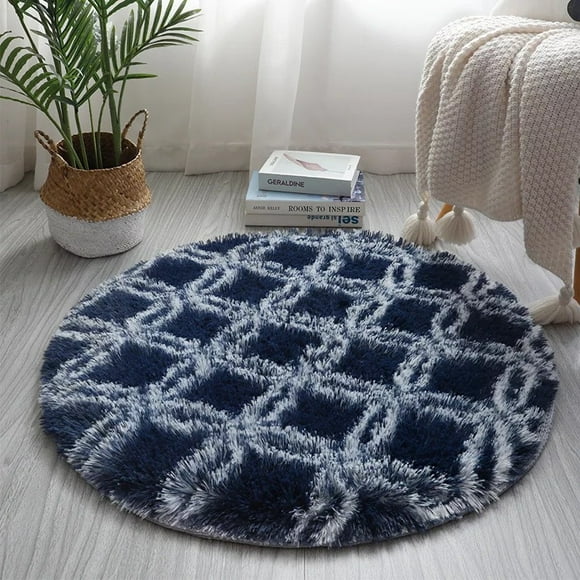 Round Fluffy Rug for Kids Girls Room,23.6 inch Furry Circle Rug for Teen's Bedroom, Plush Shaggy Carpet Cute Nursery Rug