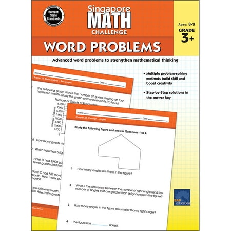 Carson Dellosa Singapore Math Challenge Word Problems Workbook Grade 3-5 (352 pages)