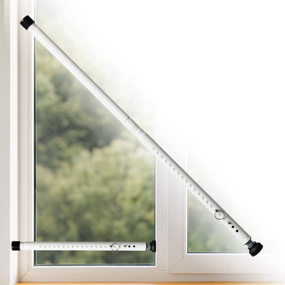 FENHRTVM Sliding Door Security Bar Adjustable Length 17-50 Inch Easy Use for Window and Sliding Glass Door Sturdy Metal,White