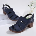thumbnail image 6 of Dakaela Women's Platform High Heels Chunky Block Heeled Sandals Slingback Open Toe Comfortable Wedding Party Prom Dress Shoes Size 6-10 Blue, 6 of 9