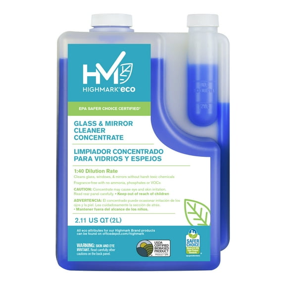 Highmark® ECO Glass And Mirror Cleaner Concentrate, 2 Liters