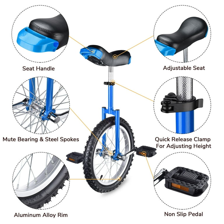 Yescom 16 Inch Wheel Outdoor Unicycle Bicycle Balance Training for