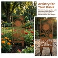 thumbnail image 4 of Rusty Metal Garden Stake, 2D 14.18 inches Garden Column Rust Steel Statue, Modern Garden Sculpture, Metal Patio Landscape Decor, Art Column for Lawn, Porch, Backyard Decoration, Style D, 4 of 9