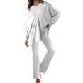 thumbnail image 1 of ICHUANYI Clearance Women's Style Wrinkled Wide Loose Color Shirt Fashion Casual Long Pants Suit ICHUANYI "ICHUANYI", 1 of 6