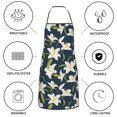 thumbnail image 6 of Pofeuu Lilies Flowers Print Aprons with Pockets, Cute Aprons for Kitchen, Cooking, Server, Barber, Chef Apron, 6 of 7