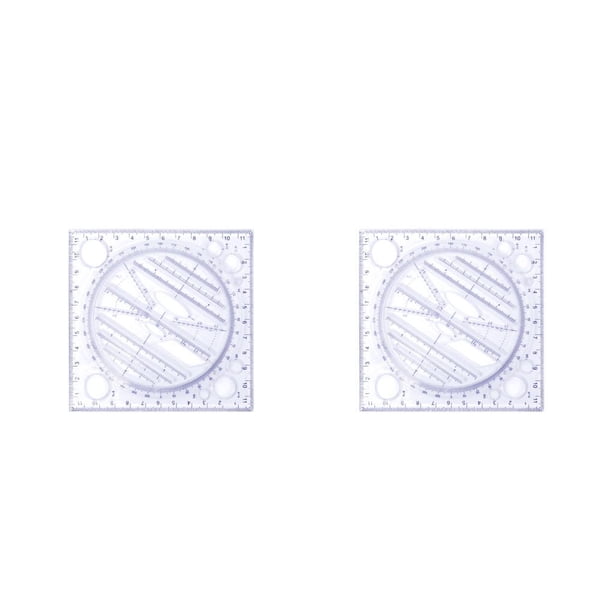 Naiovety Regla de dibujo giratoria multifunción, plantilla de construcción, dibujo circular, medición con reglas de escala, arquitecto Type1 NO1