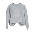thumbnail image 4 of Luivaraty Sweatshirt for Women Crew Neck Fall Outfits Tops Casual Losse Long Sleeve Halloween Rhinestone Ghost Print Sweatshirt, S-2XL, 4 of 5