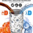 thumbnail image 3 of Floral 30oz Handheld Travel Tumbler with Handle – Double Wall Stainless Steel Insulated Cup, Flip Straw Lid, Leak-Proof & BPA-Free, Durable Hot & Cold Drink Mug,Thanksgiving, Xmas, Spring ,Flower, 3 of 6