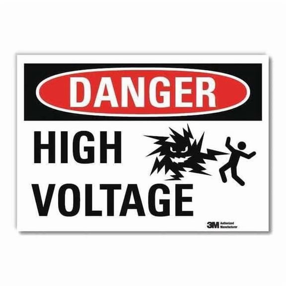 Lyle Danger Sign,5inx7in,Reflective Sheeting U1-1036-RD_7X5