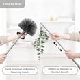 thumbnail image 7 of JFengqi Microfiber Duster with 30-100" Telescopic Pole, Reusable Home Cleaning Kit for High Ceilings, Fans, Cobwebs, Blinds & Furniture, Gray, 7 of 7