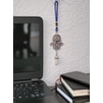 thumbnail image 3 of LUCKBOOSTIUM Silver Ornate Hamsa Hand, Blue Evil Eye Hanging Gemstone Ornament, 3 of 7
