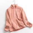 thumbnail image 3 of Women Winter Coat Thick Stand Collar Double-sided Fleece Neck Protection Zipper Closure Solid Color Long Sleeves Heat Retention Outdoor Jacket, 3 of 8
