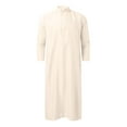 thumbnail image 4 of Bcfgryg Men's Long Sleeve Robe Button Down Clothing Beige, 4 of 4