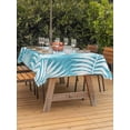 thumbnail image 2 of Outdoor Tablecloth with Umbrella Hole & Zipper, Turquoise Palm Leaf Rectangle Tablecloth 60x84 Inch, Summer Coastal Botanical Tropical Patio Table Cover Waterproof Table Cloth for Picnic/Party, 2 of 7