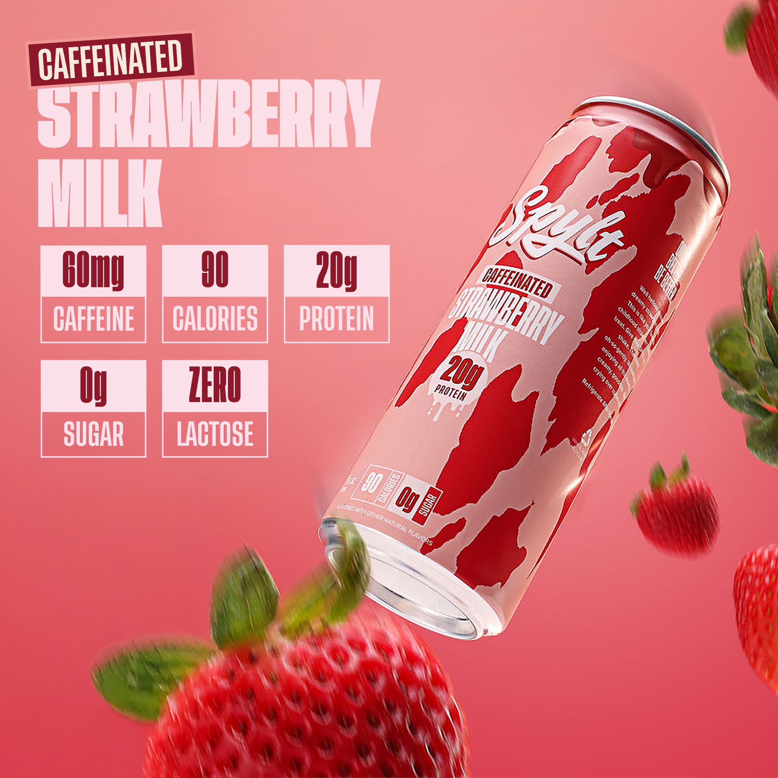 Spylt Protein Milk, 60 mg Caffeine, 20g Protein, Sugar and