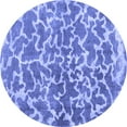 thumbnail image 1 of Ahgly Company Indoor Round Abstract Blue Contemporary Area Rugs, 5' Round, 1 of 4
