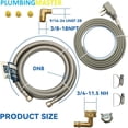 thumbnail image 3 of Krydros 6-ft. Braided Stainless Steel Dishwasher Installation Kit with 3/8-in. Compression Hose, Power Cord, and Adapters, 3 of 6