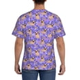 thumbnail image 3 of Bixox Men's Pugs and Flowers Printed Short Sleeve Skinny Athletic T-Shirt, 3 of 6