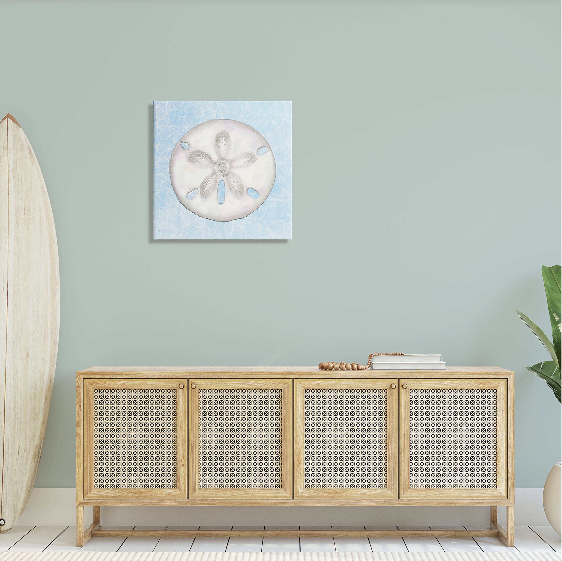 Sand Dollar Aquatic Waves Pattern Animals & Insects Graphic Art Gallery Wrapped Canvas Print Wall Art