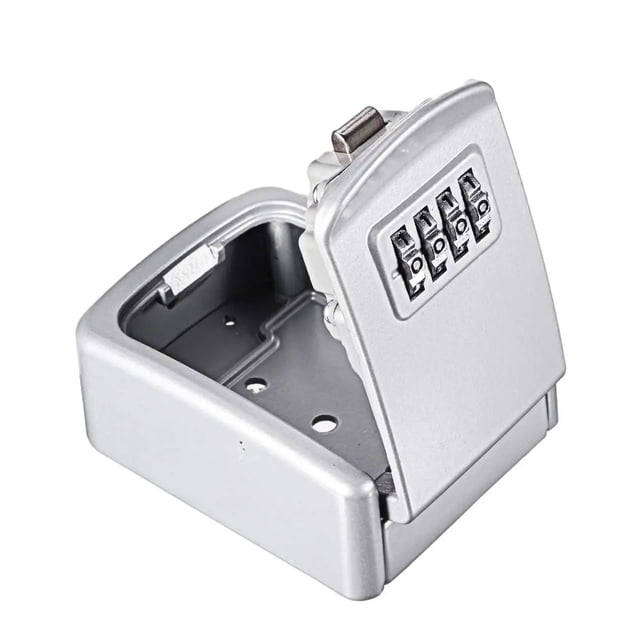 Mini Key Lock Box Wall Mounted Alloy Safe Organizer 4 Digit Combination Key Storage Security Lock Case for Indoor Outdoor ,Your Exclusive Wealth Manager