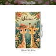 thumbnail image 3 of 1 piece, Spring Double-sided Garden Welcome Flag - 2D flat cute giraffe pattern design, courtyard sign, perfect for courtyard, lawn and outdoor decoration, garden decoration, party decoration items,, 3 of 9